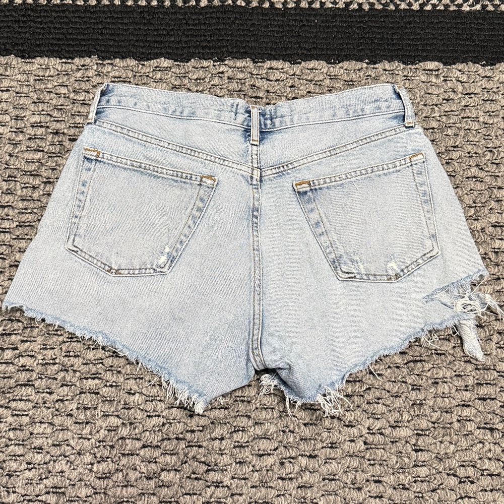 AGOLDE Parker Shorts Women’s Sz 24 High Rise Festival Distressed Denim Boho Y2K - Picture 2 of 8